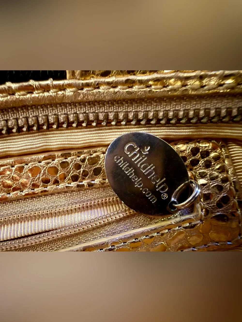 Gold and Black Striped Leather Women's Oversized Clutch